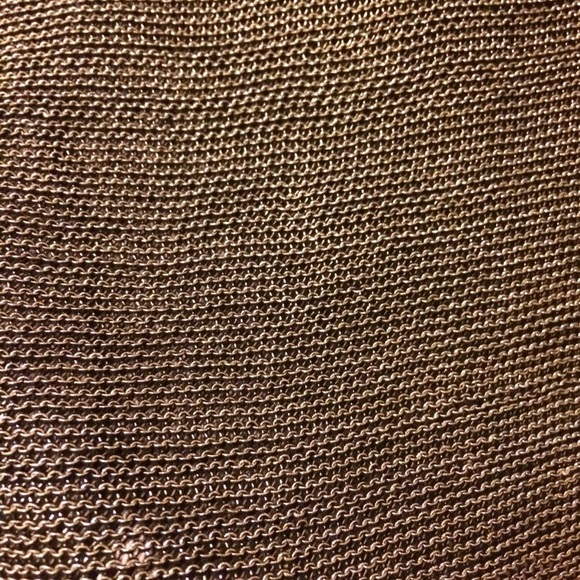 FRENCH CONNECTION GOLD CHAIN FAUX CHAIN MAIL METALLIC SHEATH DRESS 0 NYE - Picture 7 of 13